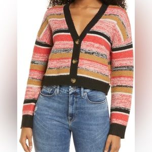 BP (from Nordstrom Rack) Cropped Striped Cardigan